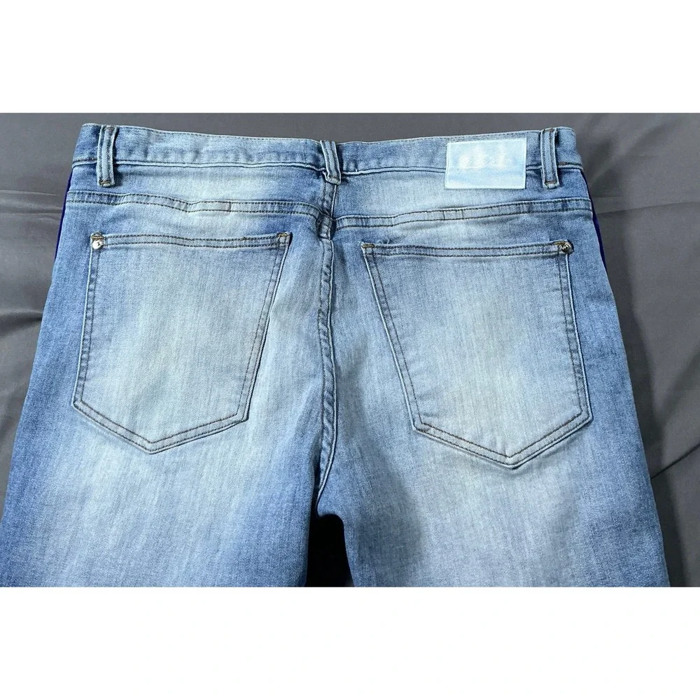 MacKeen Market Distressed Jeans 36 Pink Purple Side Stripe Paint Splatter